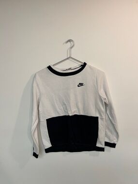 Nike White and Black Pocket Colorblock Crew